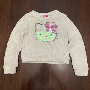 Hello Kitty Lightweight Loose Knit Cropped Sweater